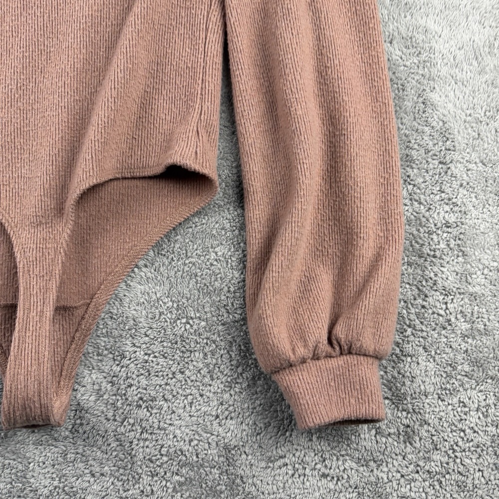 Vtg Abercrombie & Fitch Soft Cozy Sweater Bodysuit Womens XS Brown V-Neck - Picture 15 of 16